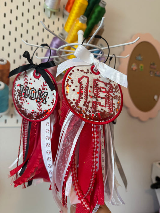 CUSTOM BASEBALL RIBBON KEYCHAIN