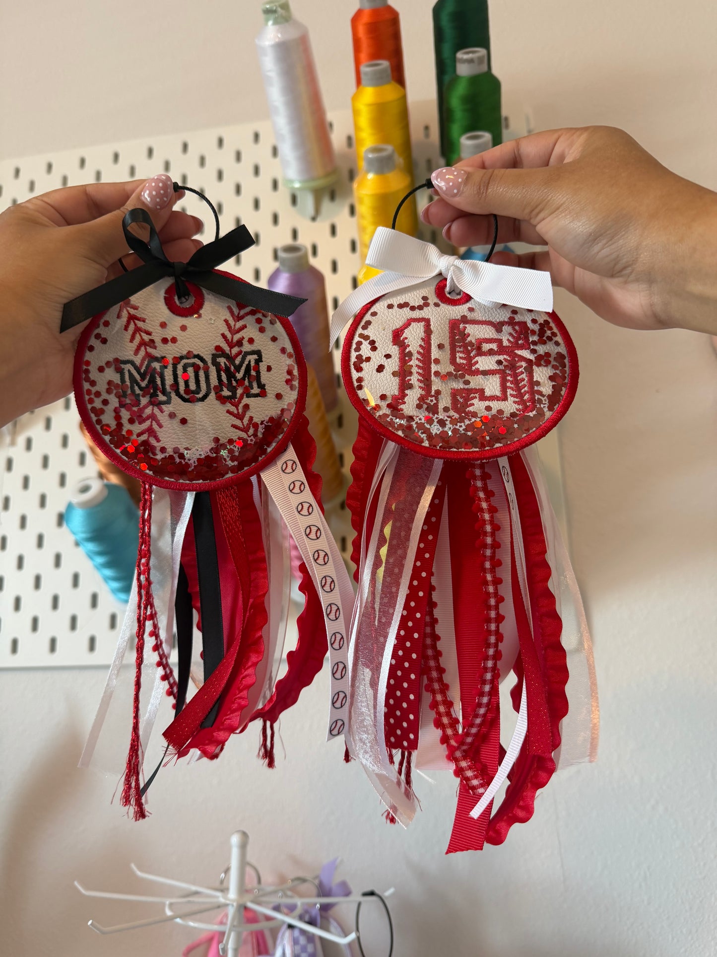 CUSTOM BASEBALL RIBBON KEYCHAIN
