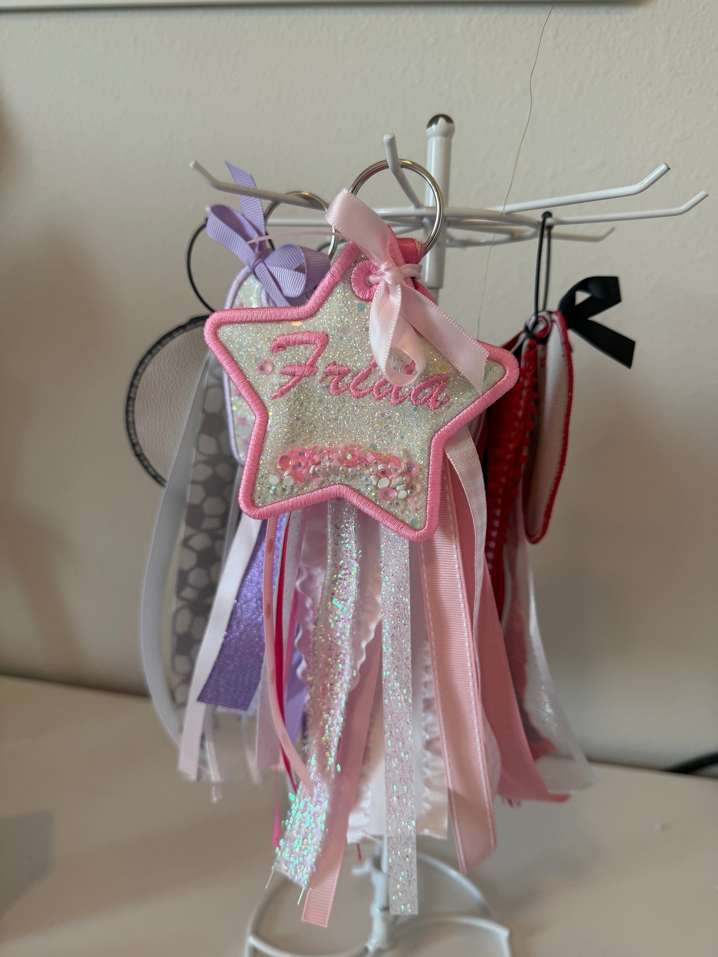 CUSTOM NAME RIBBON KEYCHAIN